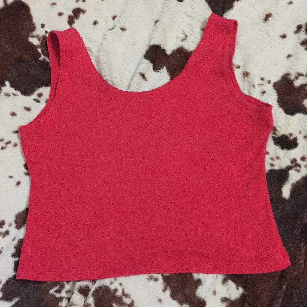 Red crop top size large brand is One Step Up